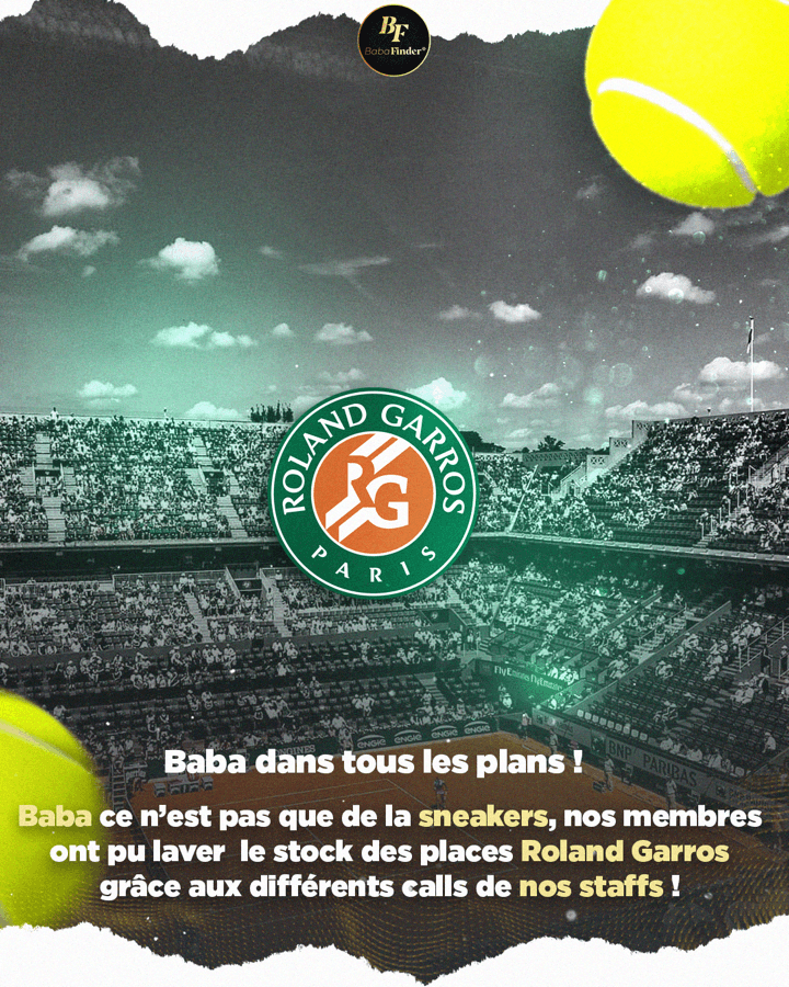 Post Instagram Babafinder — carrousel Roland Garros